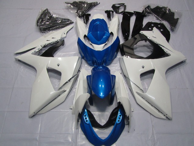 2009-2016 Suzuki GSXR 1000 Motorcycle Fairings - White Blue Canada