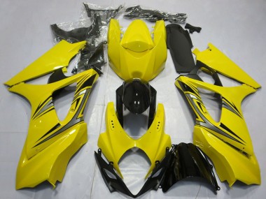 2007-2008 Suzuki GSXR 1000 Motorcycle Fairings - Yellow Glossy Black OEM Style Canada