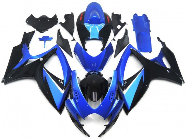 2006-2007 Suzuki GSXR 600 / GSXR 750 Motorcycle Fairings - Blue Black Red Stripe Canada