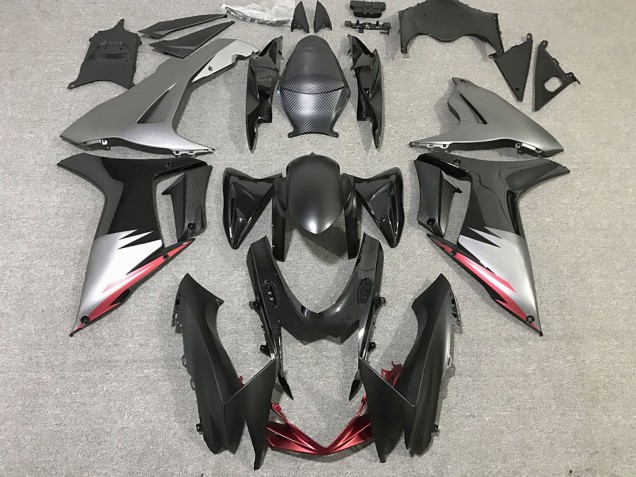 2011-2024 Suzuki GSXR 600 / GSXR 750 Motorcycle Fairings - Grey Silver Glossy Black Canada