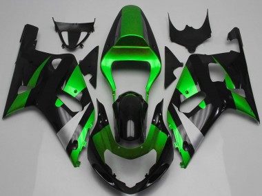2001-2003 Suzuki GSXR 600 / GSXR 750 Motorcycle Fairing - Green Silver Glossy Black Canada
