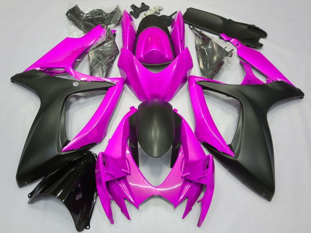 2006-2007 Suzuki GSXR 600 / GSXR 750 Motorcycle Fairing - Pink Matte Black Canada