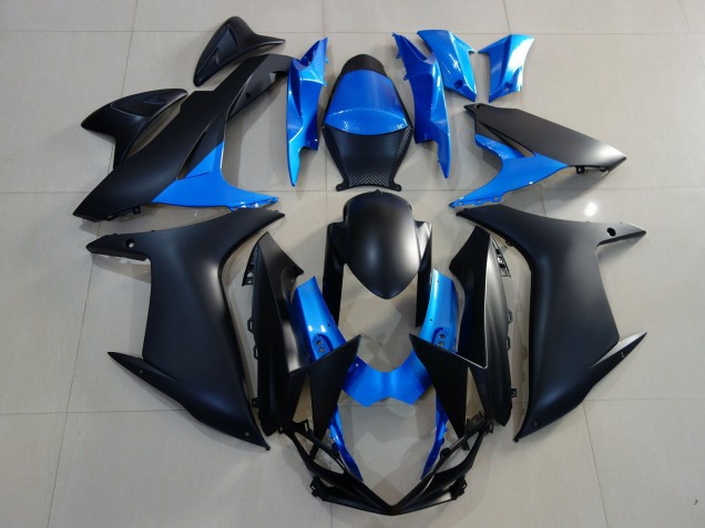 2011-2024 Suzuki GSXR 600 / GSXR 750 Motorcycle Fairings - Blue Matte Black Canada