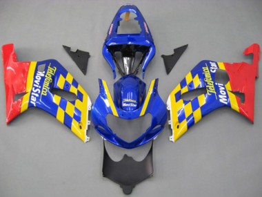 2001-2003 Suzuki GSXR 600 / GSXR 750 Motorcycle Fairings - Blue Yellow Red Telefonica MoviStar Canada