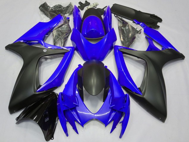 2006-2007 Suzuki GSXR 600 / GSXR 750 Motorcycle Fairings - Blue Matte Black Canada
