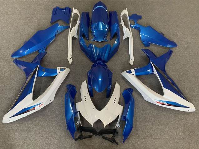 2008-2010 Suzuki GSXR 600 / GSXR 750 Motorcycle Fairings - White Blue OEM Style Canada