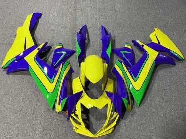 2011-2024 Suzuki GSXR 600 / GSXR 750 Motorcycle Fairings - Blue Yellow Green Canada