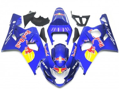 2004-2005 Suzuki GSXR 600 / GSXR 750 Motorcycle Fairings - Blue Yellow Red Bull Style Canada