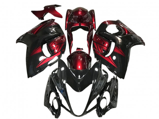 2008-2020 Suzuki GSXR 1300 Motorcycle Fairings - Glossy Black and Deep Red Canada