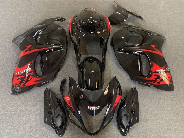 2008-2020 Suzuki GSXR 1300 Motorcycle Fairings - Glossy Black with Red Logo Canada