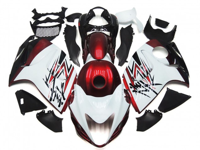 2008-2020 Suzuki GSXR 1300 Motorcycle Fairings - Glossy White Deep Red Canada