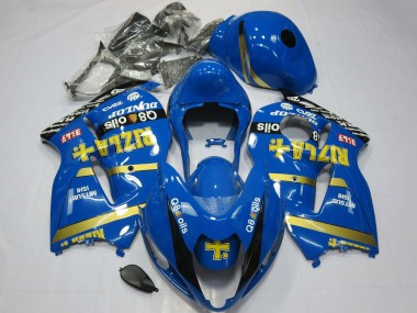 1996-2007 Suzuki GSXR 1300 Motorcycle Fairings - Blue Gold Rizla Canada