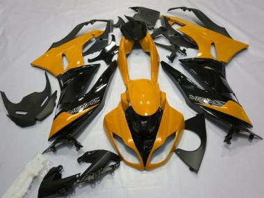 2009-2012 Kawasaki ZX6R Motorcycle Fairings - Orange Glossy Black Canada