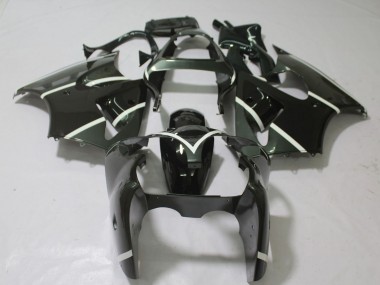 2000-2002 Kawasaki ZX6R Motorcycle Fairings - Glossy Black White Canada