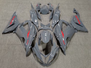 2013-2018 Kawasaki ZX6R Motorcycle Fairings - Nardo Grey Red Canada