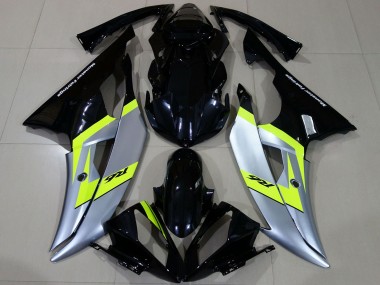 2008-2016 Yamaha R6 Motorcycle Fairings - Silver Neon Green Glossy Black Canada