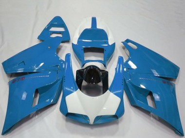 1993-2005 Ducati 916 Motorcycle Fairings - Light Blue Glossy Black Canada