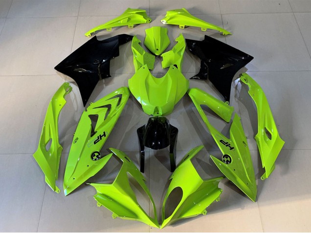 2009-2014 BMW S1000RR Motorcycle Fairings - High Viz Yellow Glossy Black HP Canada