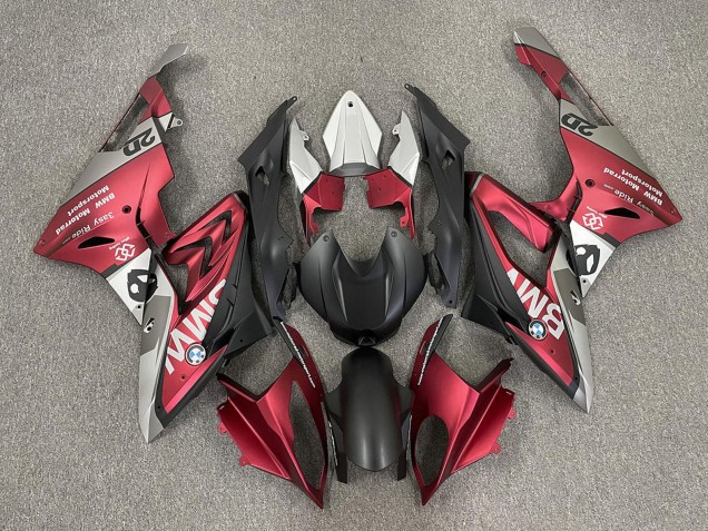 2009-2014 BMW S1000RR Motorcycle Fairings - Red Matte Black Canada