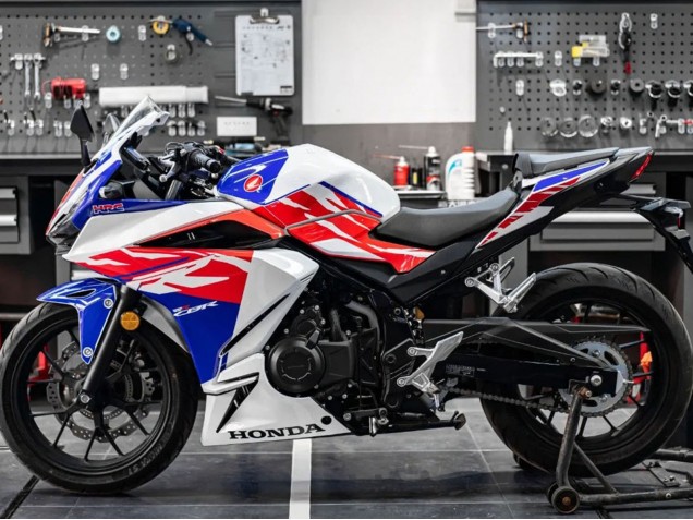2022 Honda CBR400R Motorcycle Fairing - White Red Blue Canada