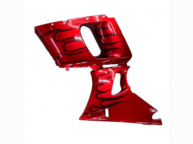 1998-2003 Kawasaki ZZR600 Motorcycle Fairings - Red with Black Flame Canada