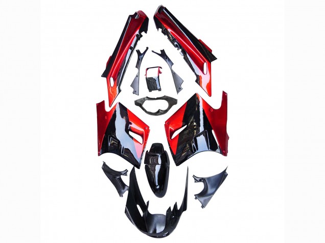 1990-1992 Kawasaki ZZR1100 Motorcycle Fairings - Red Glossy Black Canada
