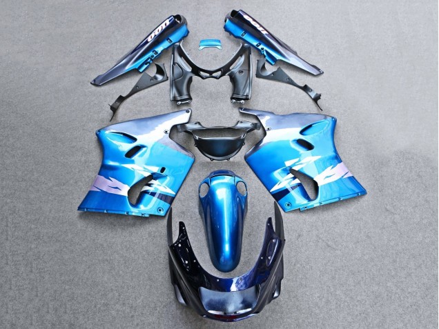 1993-2003 Kawasaki ZZR1100 Motorcycle Fairings - Glossy Blue Grey Canada