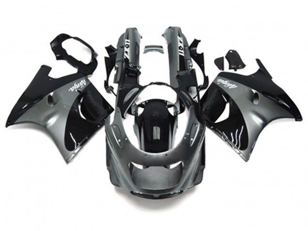 1993-2003 Kawasaki ZZR1100 Motorcycle Fairings - Grey Black Ninja Canada
