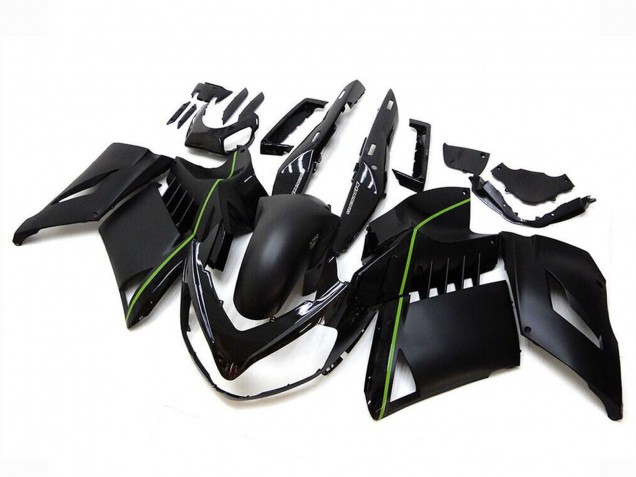 2007-2009 Kawasaki GTR1400/ZG1400 Motorcycle Fairings - Matte Black Green Lines Canada