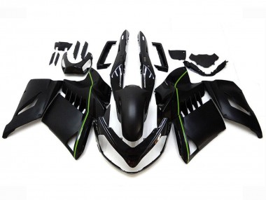 2007-2009 Kawasaki GTR1400/ZG1400 Motorcycle Fairings - Matte Black Green Lines Canada