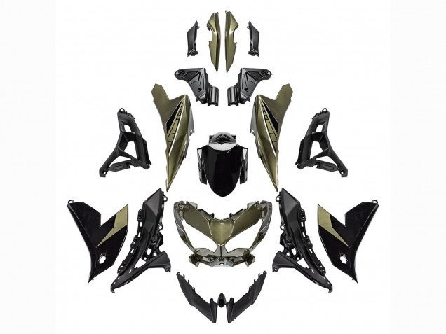 2022-2025 Kawasaki Versys 650 Motorcycle Fairings - Dark Green Black Canada