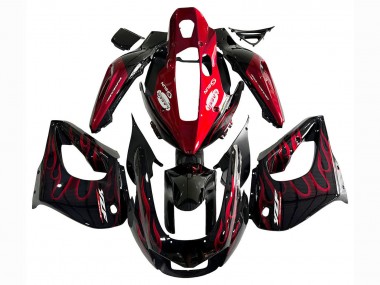 1997-2007 Yamaha YZF 1000R Thunderace Motorcycle Fairing Kits - Black with Red Flame Canada
