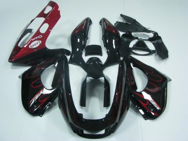 1997-2007 Yamaha YZF 1000R Thunderace Motorcycle Fairings - Black with Red Flame Canada