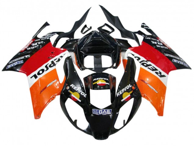 2003-2006 Aprilia RSV1000 Motorcycle Fairings - Orange White Red Black Repsol Canada