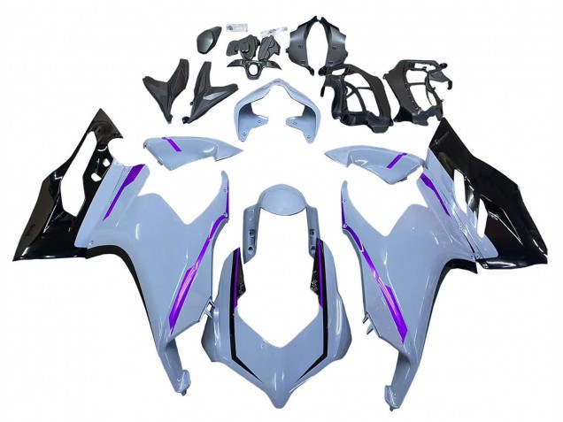 2020-2024 Ducati Panigale V2 Motorcycle Fairings - Glossy Grey Purple Glossy Black Canada