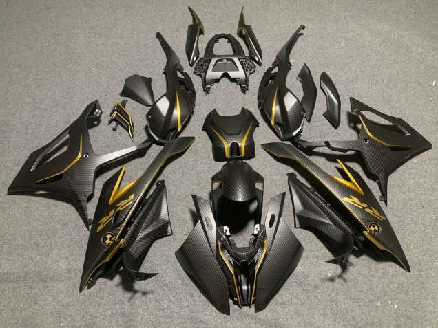 2019-2022 BMW S1000RR Motorcycle Fairings - Black Gold Carbon Fiber Canada