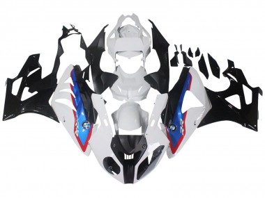 2009-2014 BMW S1000RR Motorcycle Fairings - White Red Blue Glossy Black HP Becker Carbon Canada