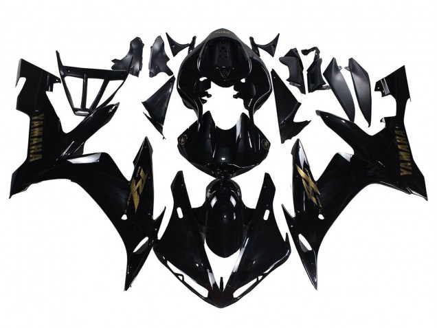 2004-2006 Yamaha YZF 1000 R1 Motorcycle Fairings - Glossy Black Gold Decals Canada