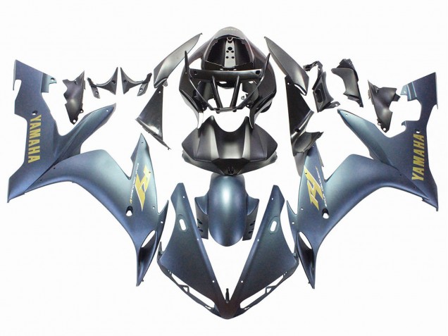 2004-2006 Yamaha YZF 1000 R1 Motorcycle Fairings - Dark Blue Gold Decals Canada