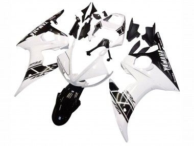 2003-2004 Yamaha YZF R6 Motorcycle Fairing - White Glossy Black Canada