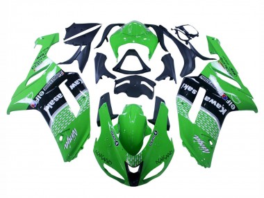2007-2008 Kawasaki ZX6R Motorcycle Fairings - Green Black Ninja Canada