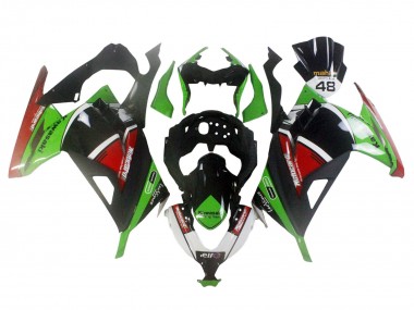 2013-2024 Kawasaki EX300 Motorcycle Fairings - Green White Red Black Elf Canada