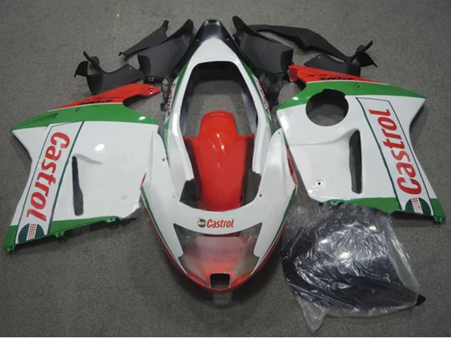 1996-2007 Honda CBR1100XX Blackbird Motorcycle Fairings - White Red Green Castrol Canada