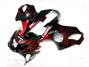1999-2000 Honda CBR600 F4 Motorcycle Fairings - Glossy Black Red Flame Canada