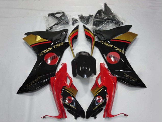 2011-2013 Honda CBR600F Motorcycle Fairings - Red Gold Glossy Black Konica Minolta Canada