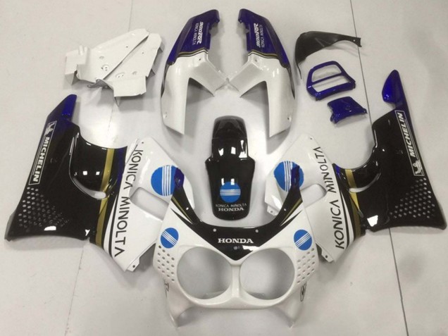 1992-1993 Honda CBR900RR 893 Motorcycle Fairings - White Blue Glossy Black Konica Minolta Canada