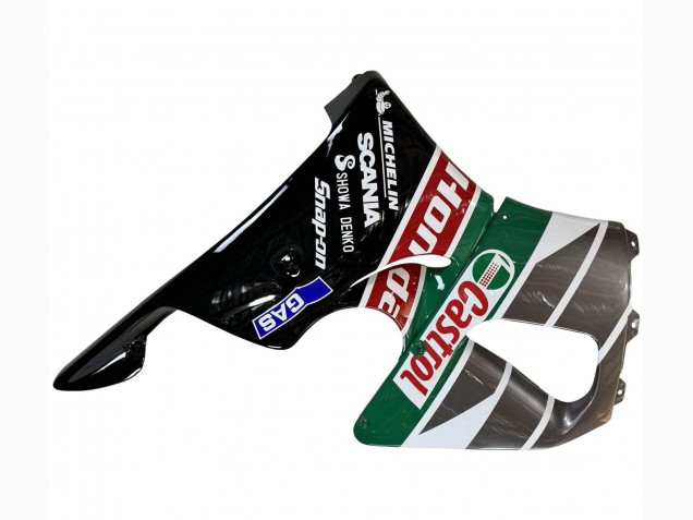 1996-1997 Honda CBR900RR 893 Motorcycle Fairings - White Green Grey Glossy Black Castrol Canada