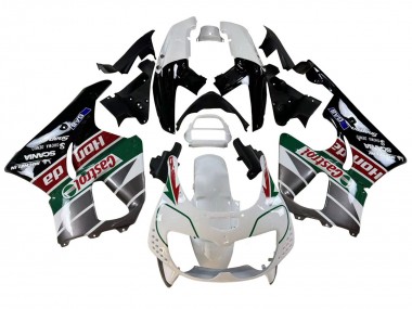 1996-1997 Honda CBR900RR 893 Motorcycle Fairings - White Green Grey Glossy Black Castrol Canada