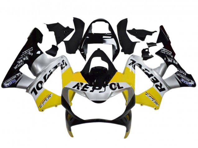 2000-2001 Honda CBR900RR 929 Motorcycle Fairings - Yellow Silver Glossy Black Repsol Canada