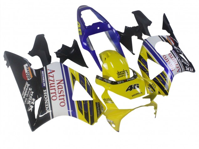 2002-2003 Honda CBR900RR 954 Motorcycle Fairings - Blue Yellow Glossy Black Red Nastro Azzurro 46 Canada